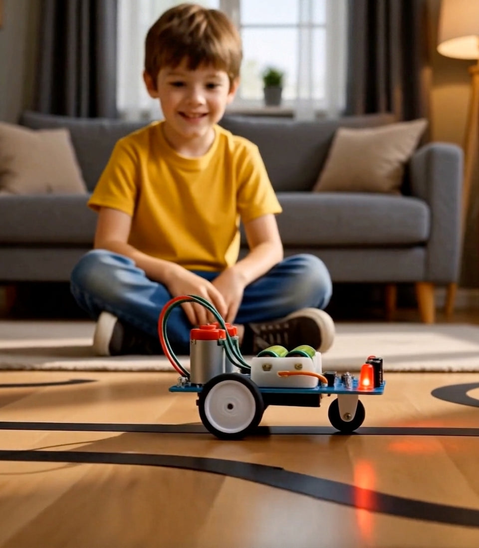 Bausatz Roboter-Fahrzeug für Linienverfolgung (DIY) – Einführung in Robotik und Elektronik.