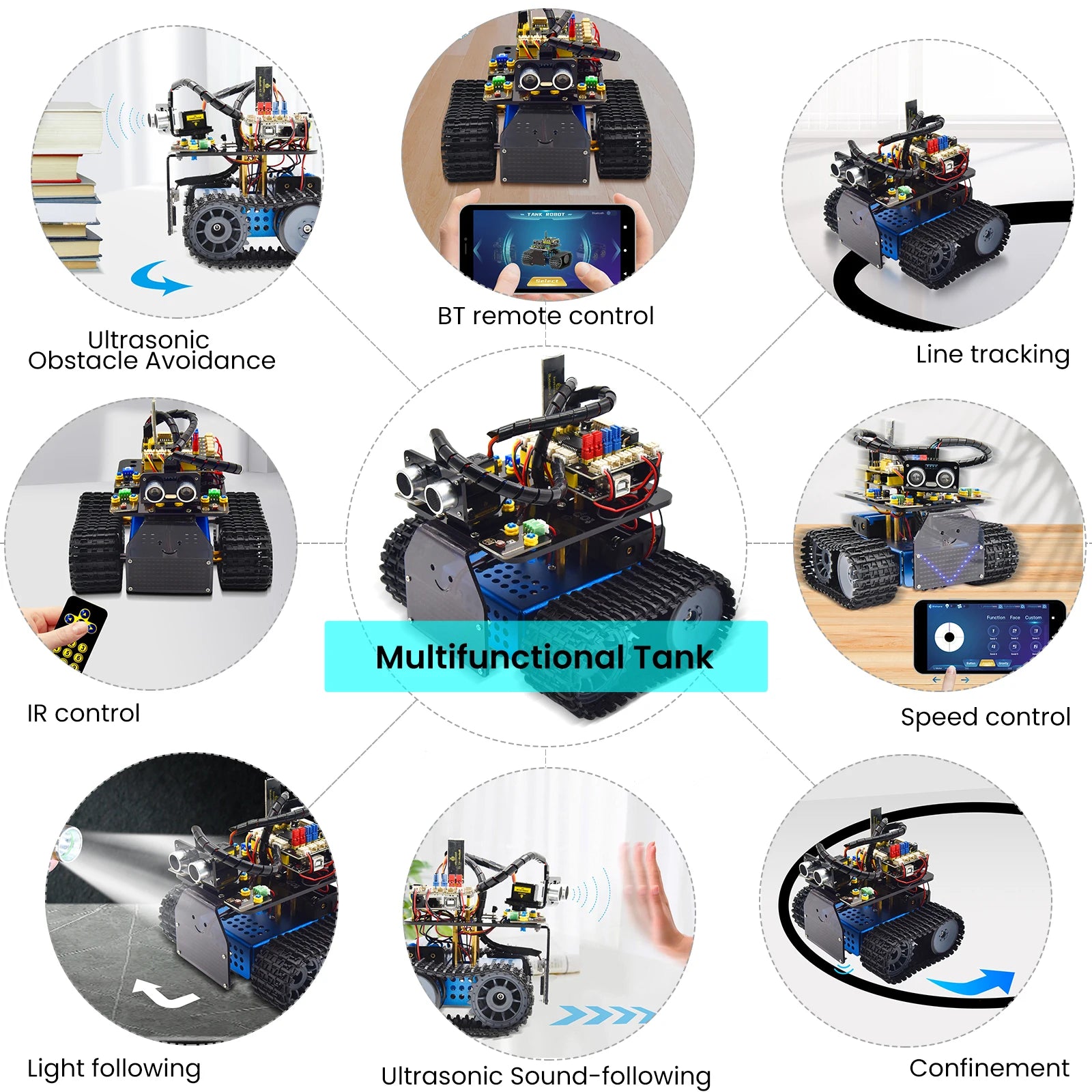 Connected Tank Robot Kit V3.0 – Programmable STEM Robotics compatible with Arduino