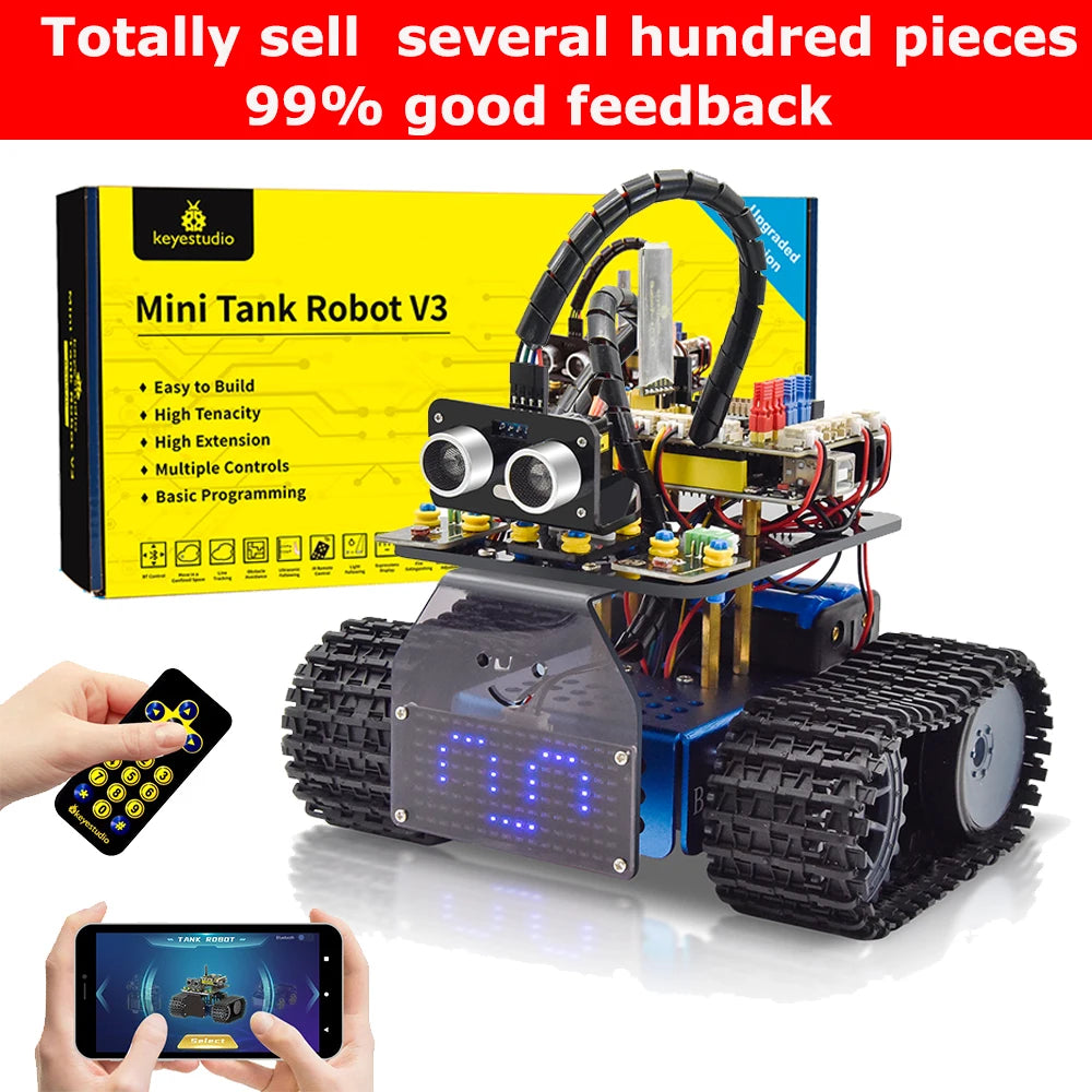 Kit Roboter-Panzer Connected V3.0 – Programmierbare STEM-Robotik, kompatibel mit Arduino