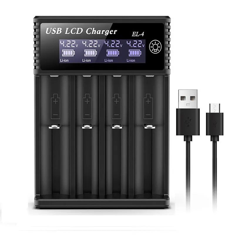 USB Li-ion NI-MH Battery Charger LCD Display Smart Charger Test Capacity Small Convenient Battery Charger For 18350 18500 18650