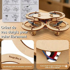 Drone Quadricoptère en Bois DIY – Mon Premier Modèle d'Ingénierie - Avec Télécommande à monter soi même